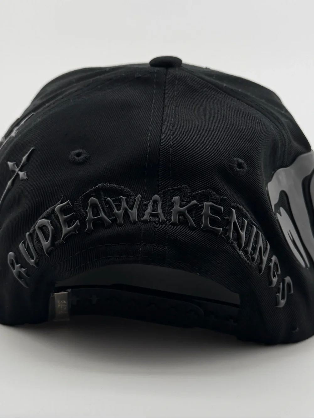 Total Black Embellished Black Baseball Cap